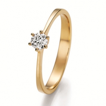 585 Gelbgold Solitaire Ring mit 0,33 W/Si