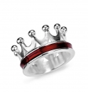 Crown of my Heart, Kronen Ring Silber - Brandlack