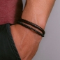 Jacques Lemans Lederarmband mit Lava Perlen