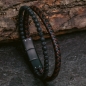 Jacques Lemans Lederarmband mit Lava Perlen
