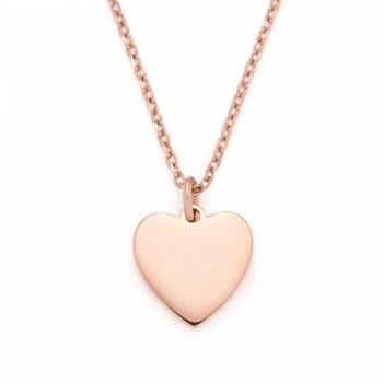 Edelstahl Halskette IP rosé Gold mit Herz und persönlicher Gravur.