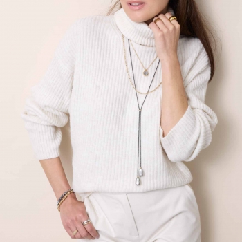 DOMINIQUE – Maritimes Armband mit Perlen & Ankerkettengliedern