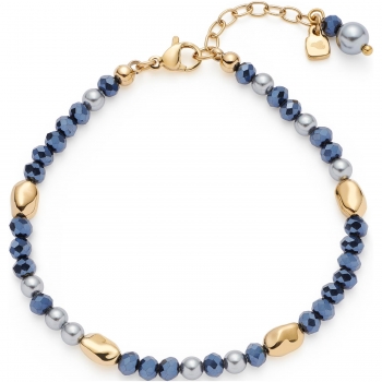 Armband ALINE gold – Harmonie aus Nachtblau, Grau & Gold