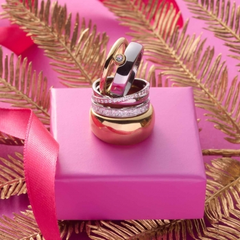 Ring CLAIRE – Grafische Eleganz im Two Tone Look