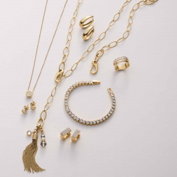 Halskette CATHERINE Gold – Zeitlose Eleganz mit funkelndem Glanz