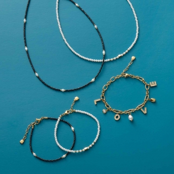 Halskette NOLA Ciao Gold – Schwarz, Weiß & Gold im modernen Einklang