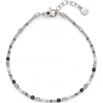 Leonardo Armband LIZO – Geometrisches Black & White-Design mit Glaswürfeln