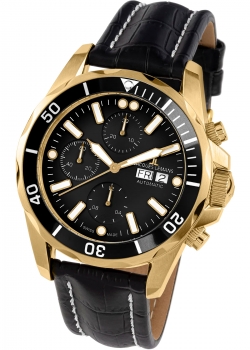 Jacques Lemans Liverpool Automatic 1-1926D – Exklusive Automatik-Herrenuhr in IP-Gold mit Lederarmband