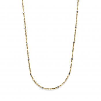 585 Himbeer Rollo Halskette - 3,0 mm Gelb- und Weißgold | 45 cm Länge | Karabinerverschluss
