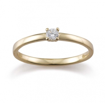 Verlobungsring von Gerstner aus 585 Haselnussgold mit 0,15 ct TW-vsi Brillant