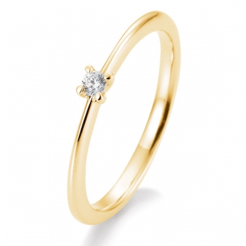 Antragsring | Solitaire Ring Gelbgold mit 0,05 ct W/SI