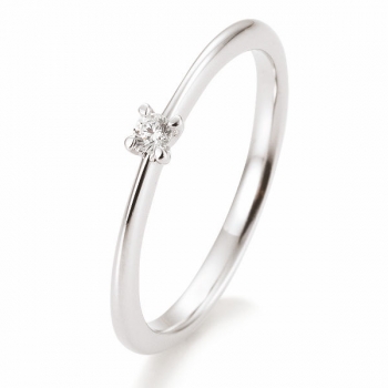 Antragsring | Solitaire Ring Weissgold mit 0,05 ct W/SI