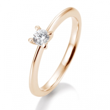 Antragsring | Solitaire Ring Rotgold mit 0,20 ct