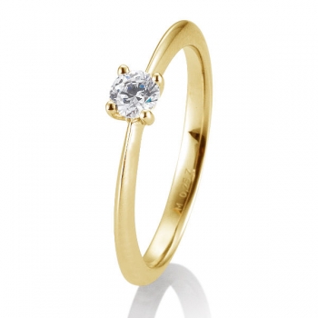 Antragsring | Solitaire Ring Gelbgold mit 0,25 ct W/SI