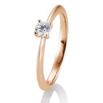 Antragsring | Solitaire Ring Rotgold mit 0,25 ct W/SI