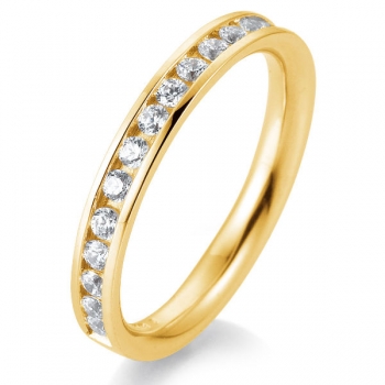 585 Gelbgold Vorsteckring mit 0,51 ct w/si Brillanten.