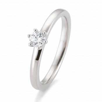 Antragsring | Solitaire Ring Weissgold mit 0,25 ct W/SI