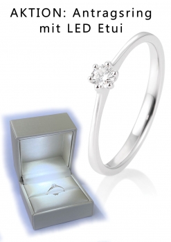 Antragsring 6er Krappenfassung Weissgold mit 0,10 ct W/SI