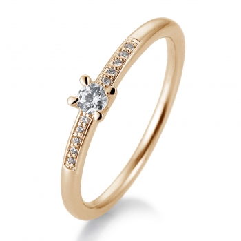 Antragsring | Solitaire Ring Rotgold mit 0,15 ct W/SI