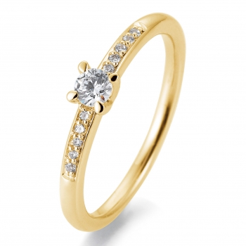 Antragsring | Solitaire Ring Gelbgold mit 0,215 ct W/SI