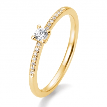 Verlobungsring | Solitaire Ring Gelbgold mit 0,17 ct W/SI