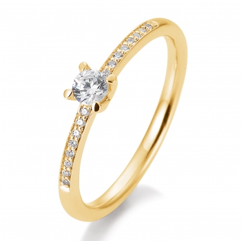 Verlobungsring | Solitaire Ring Gelbgold mit 0,23 ct W/SI