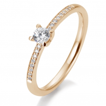 Verlobungsring | Solitaire Ring Rotgold mit 0,23 ct W/SI