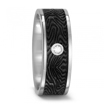 Titan Carbon Ring mit Brillant 567655