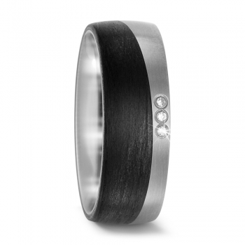 Titan Carbon Ring mit 3 Brillanten 567667