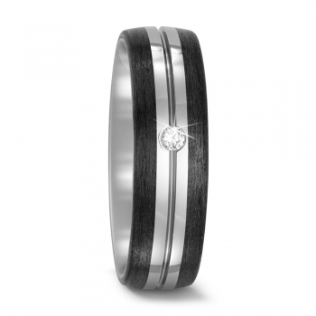 Titan Carbon Ring mit Brillant 567680