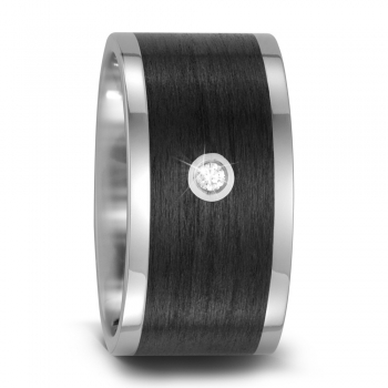12 mm breiter Titan Carbon Ring mit Brillant 567684