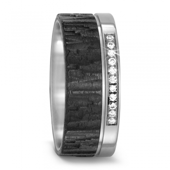 Titan Carbon Ring mit Brillanten 567690