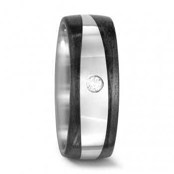 Titan Carbon Ring mit Brillant 567698