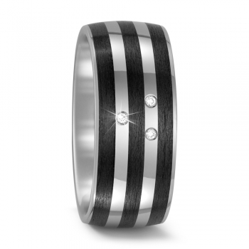 Titan Carbon Ring mit 3 Brillanten 567702