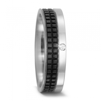 Titan Carbon Ring mit Brillant 572168