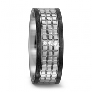 8 mm Titan Carbon Ring mit Brillanten 572170