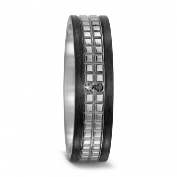 Titan Carbon Ring mit schwarzen Diamanten 572172
