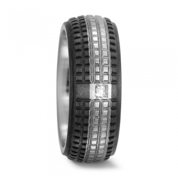 Titan Carbon Ring mit Diamant 572183