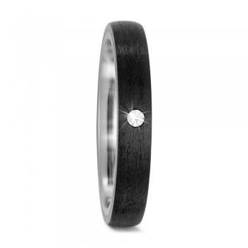 Schmaler Titan Carbon Ring mit Brillant 573673