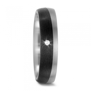 Titan Carbon Ring mit Brillant 573679