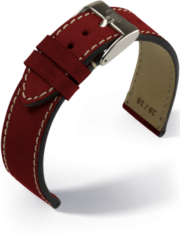 Uhrenarmband Eulux Vintage Nubuk rot