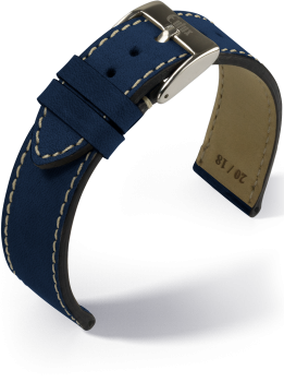 Uhrenarmband Eulux Vintage Nubuk blau