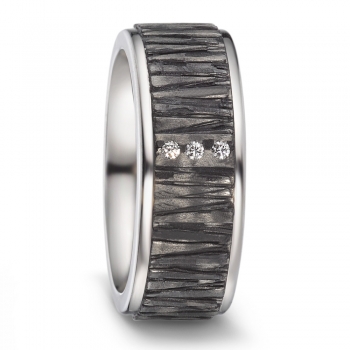 Titan Carbon Ring mit drei Brillanten 581525