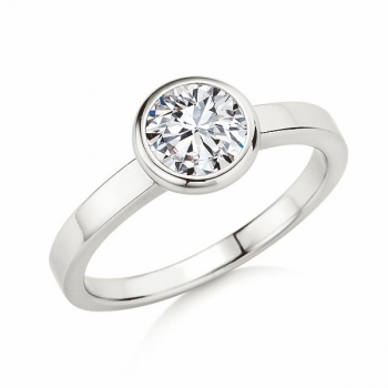 Solitaire Ring | Antragsring Weissgold mit 1 ct W/SI - Kopie