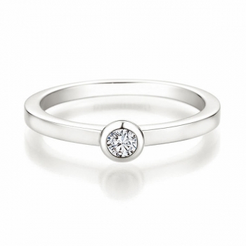 Solitaire Ring | Antragsring Weissgold mit 0,100 ct W/SI