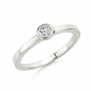 Solitaire Ring | Antragsring Weissgold mit 0,150 ct W/SI