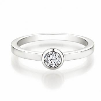 Solitaire Ring | Antragsring Weissgold mit 0,200 ct W/SI