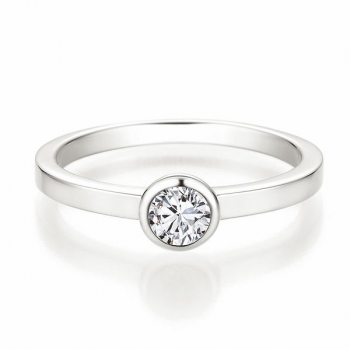 Solitaire Ring | Antragsring Weissgold mit 0,330 ct W/SI