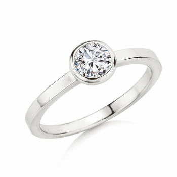 Solitaire Ring | Antragsring Weissgold mit 0,500 ct W/SI