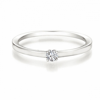 Antragsring | Solitaire Ring Weissgold mit 0,100 ct